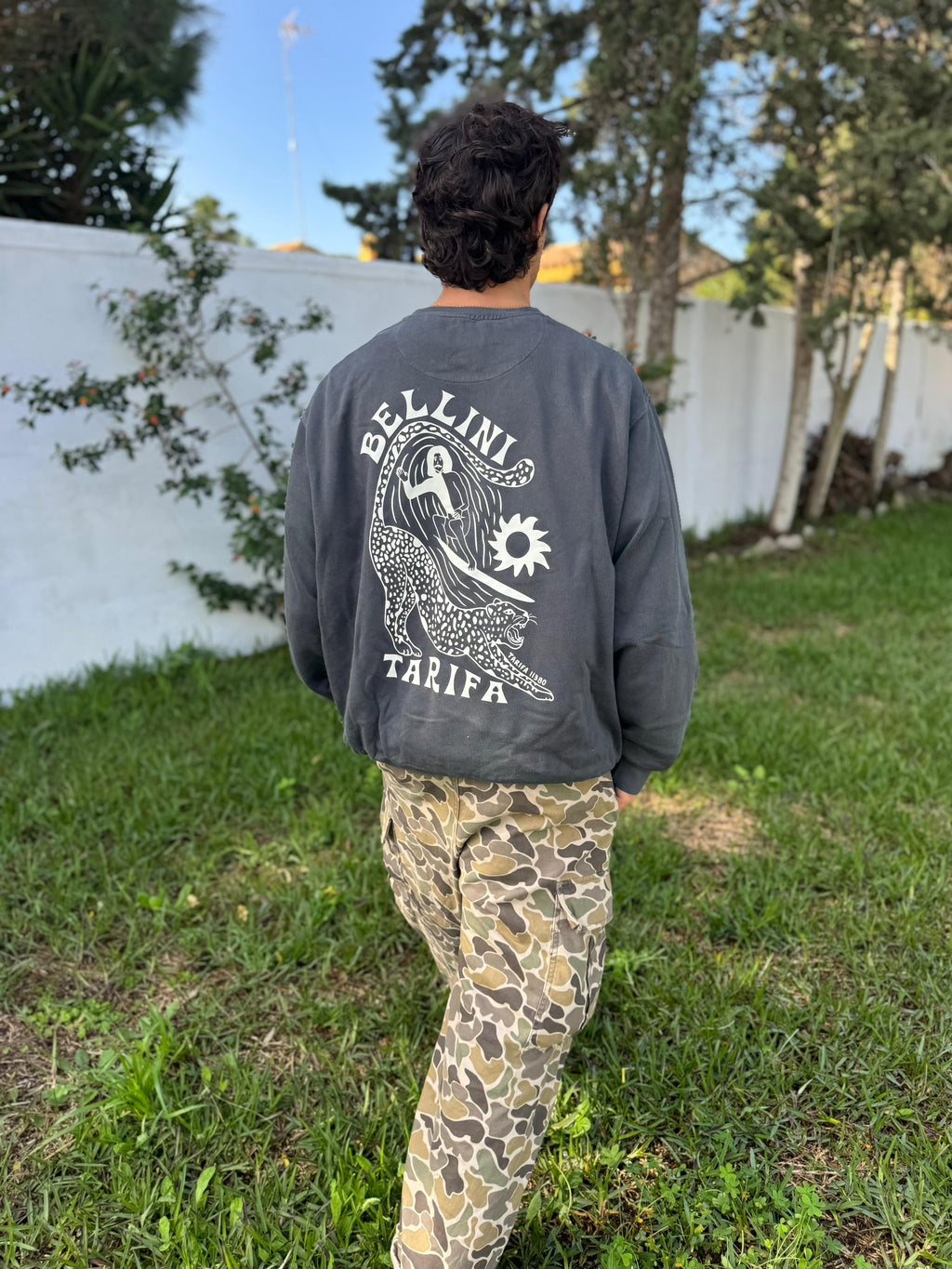 Sudadera Tigre Gris Oscuro lavado